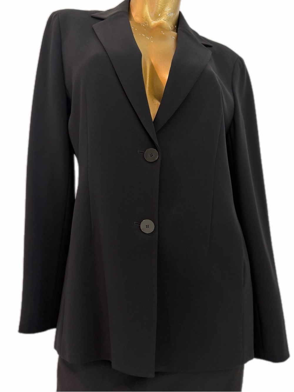 Vintage Anne Klein Black Triacetate/poly Classic Tailored Blazer Size 10